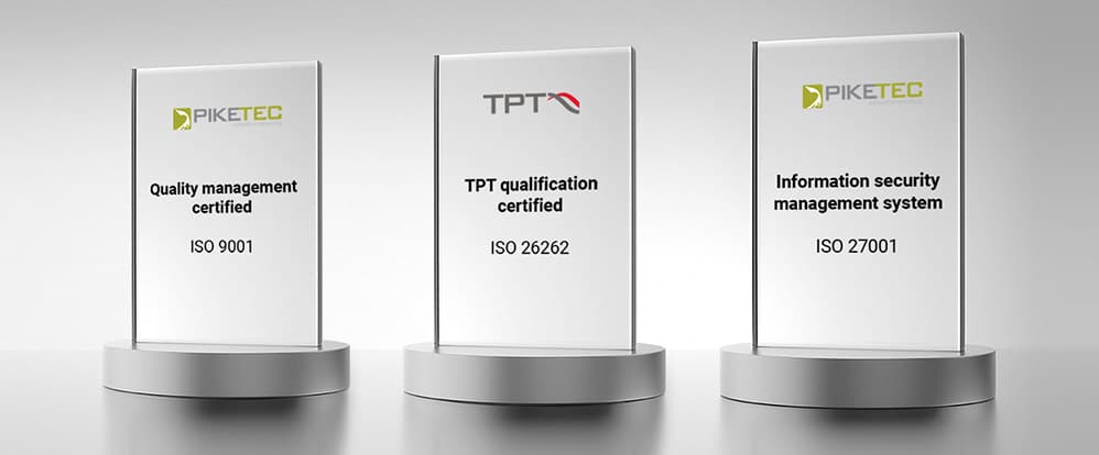 PikeTec and TPT Certificates and Qualifications