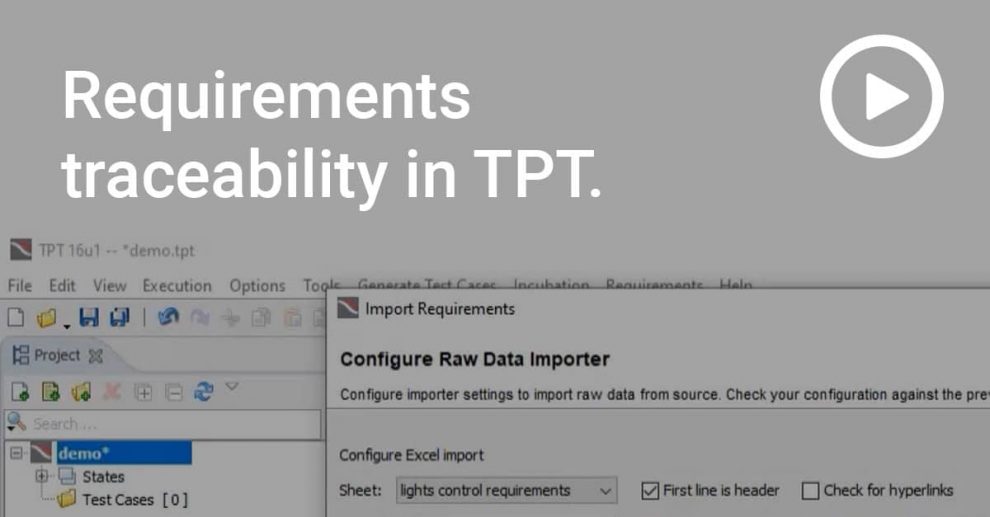 tutorial traceability of requirements in TPT